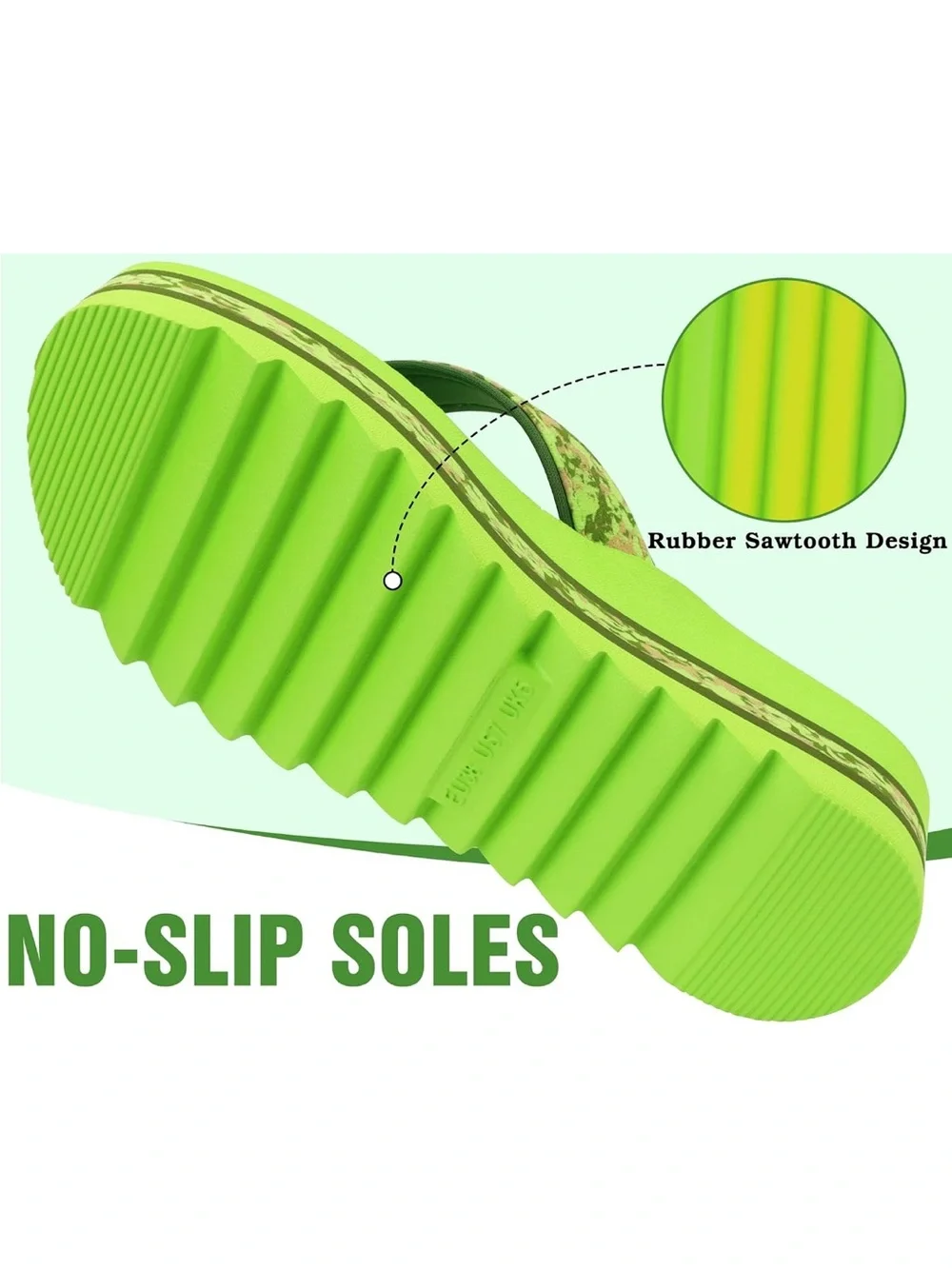 ONCAI Flip Flops for Women, Fashion Printed Platform Sandals Woman with Arch Sup